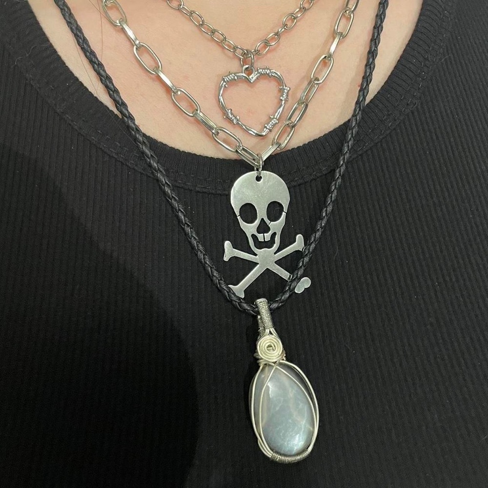 Grey Moonstone Wire Wrapped Pendant